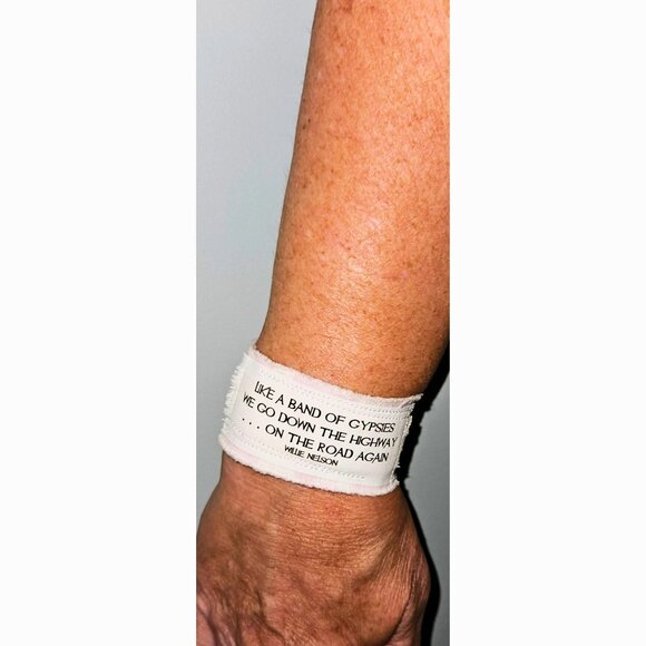 Willie Nelson On The Road Again Cuff Bracelet Gypsy Country Western Music Lyrics - Picture 8 of 8